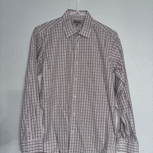 Kenneth Cole Men's Plaid Button Down Shirt - Black and White